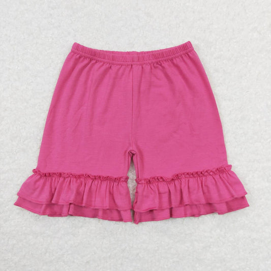 SS0281  Hot Pink Ruffles Girls Summer Shorts