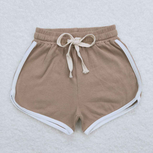 SS0294 Girls Dark Khaki Summer Cotton Sport Shorts