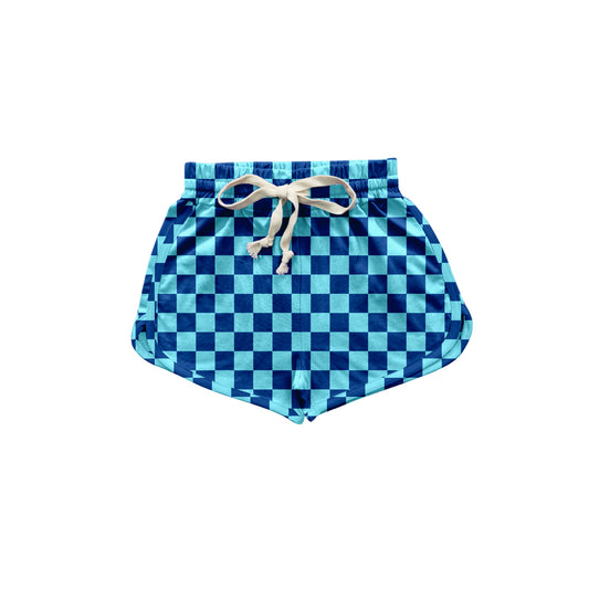 (Pre-order)SS0296 Blue Plaid Kids Summer Shorts