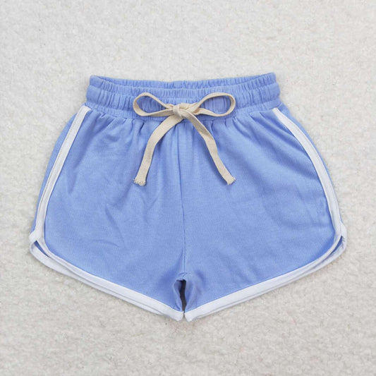 SS0322 Girls Blue Summer Cotton Sport Shorts