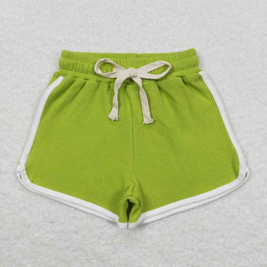 SS0325 Girls Avocado Green Summer Cotton Sport Shorts