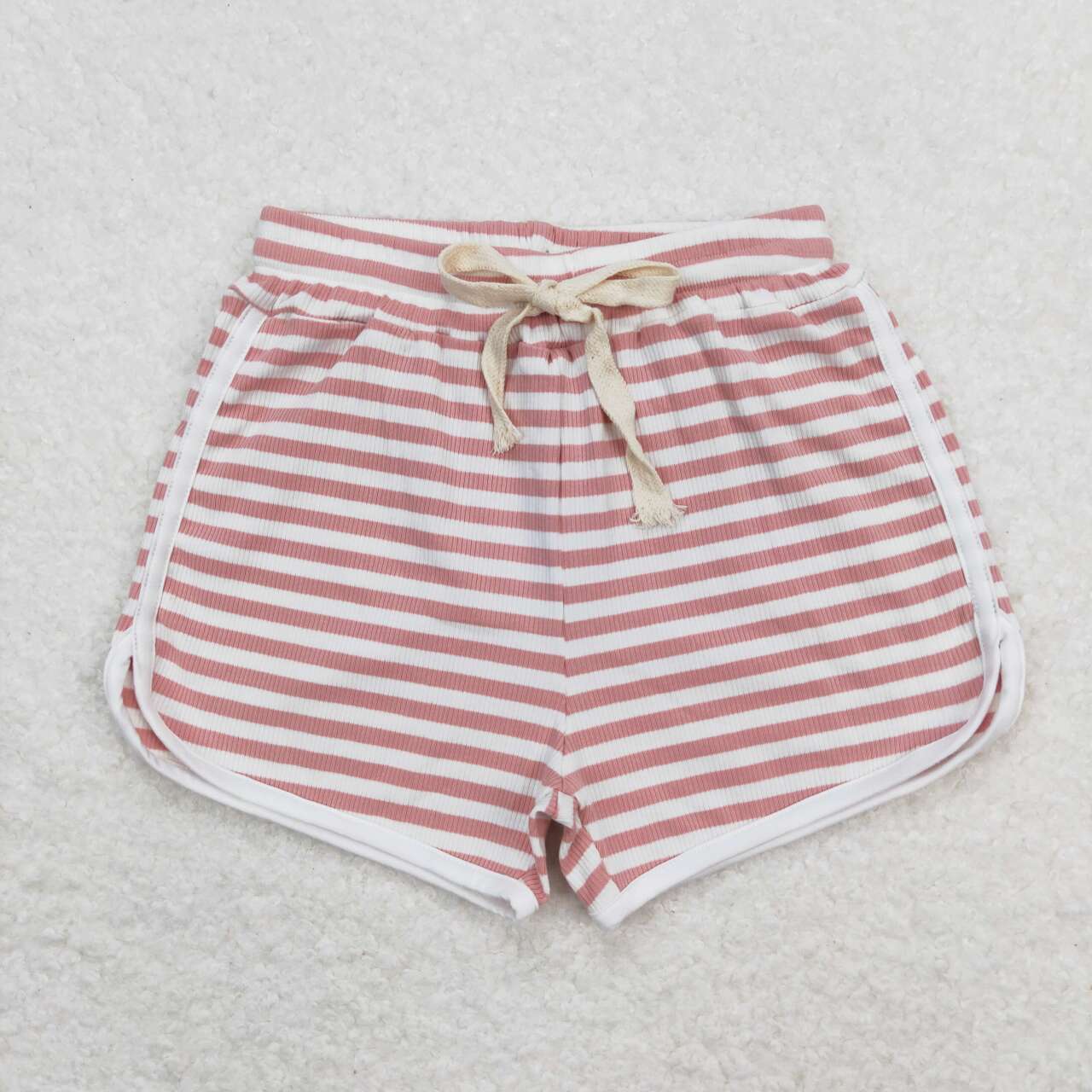 SS0327 Girls Pink Stripes Summer Cotton Sport Shorts