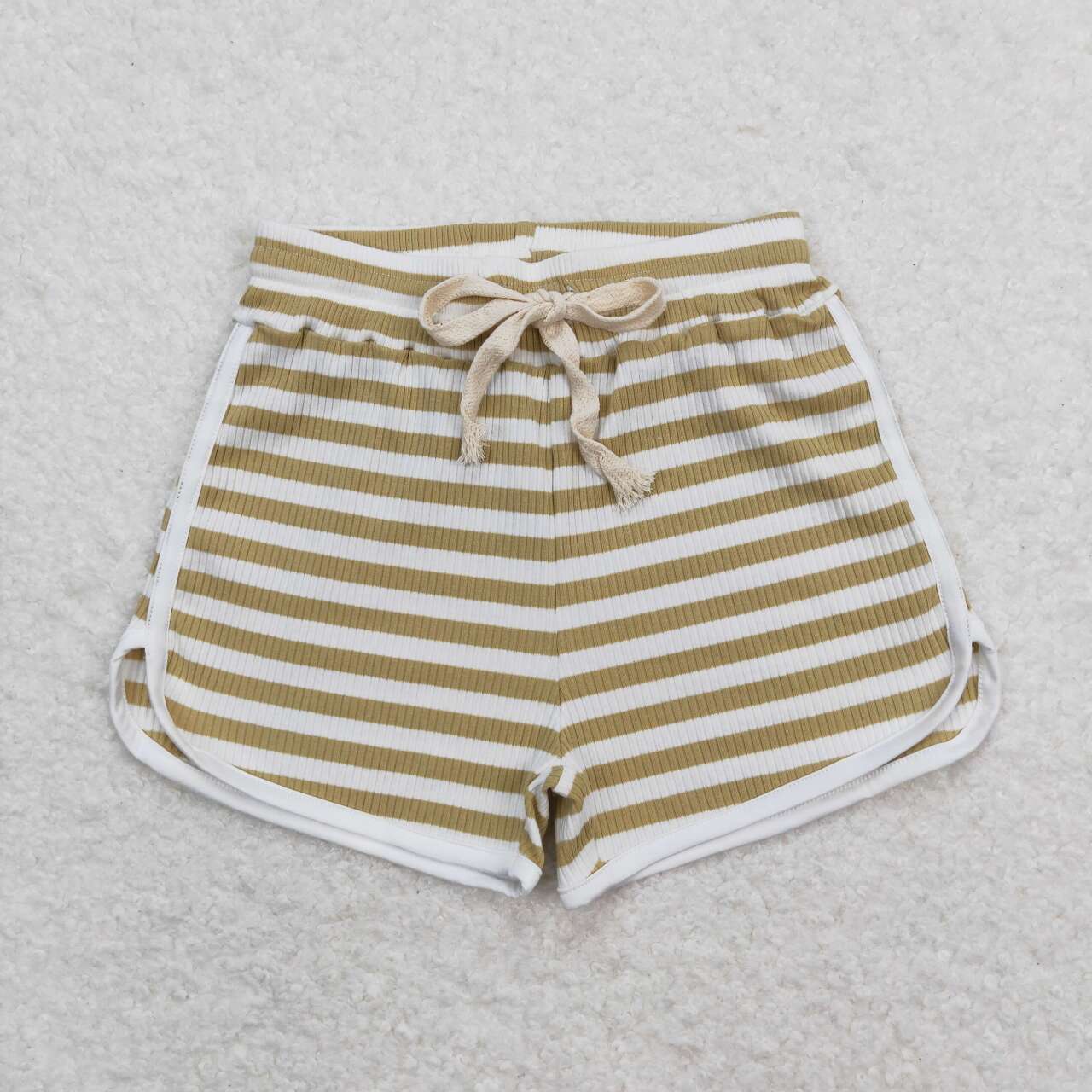 SS0329 Girls Brown Stripes Summer Cotton Sport Shorts