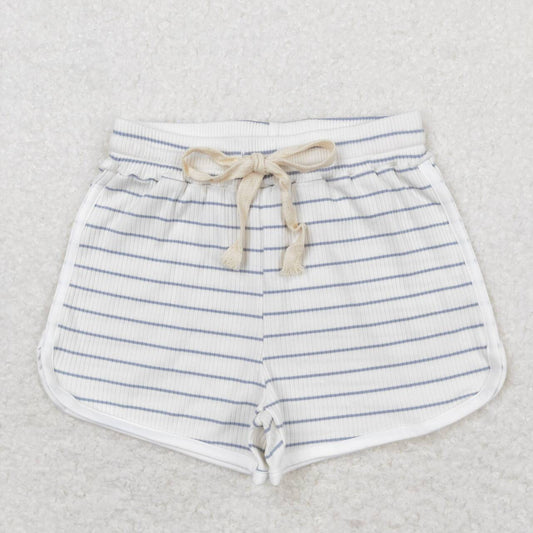 SS0334 Blue White Girls Summer Cotton Sport Shorts