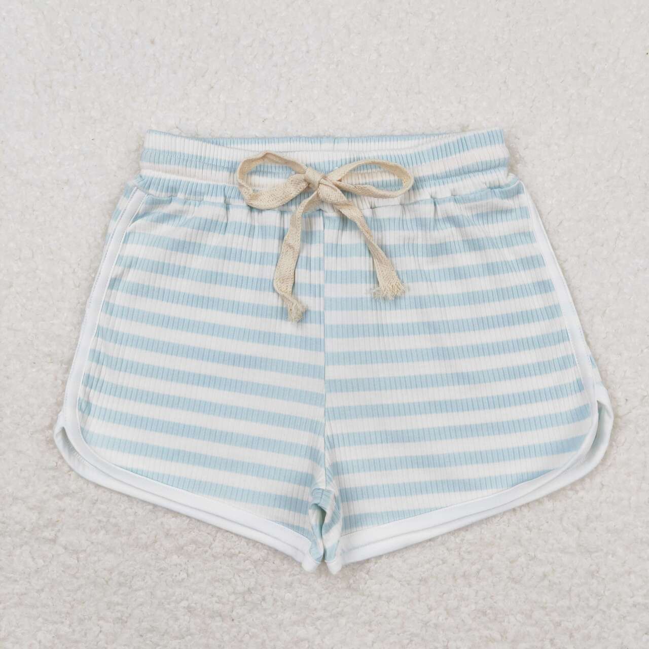 SS0335 Blue Stripes Girls Summer Cotton Sport Shorts