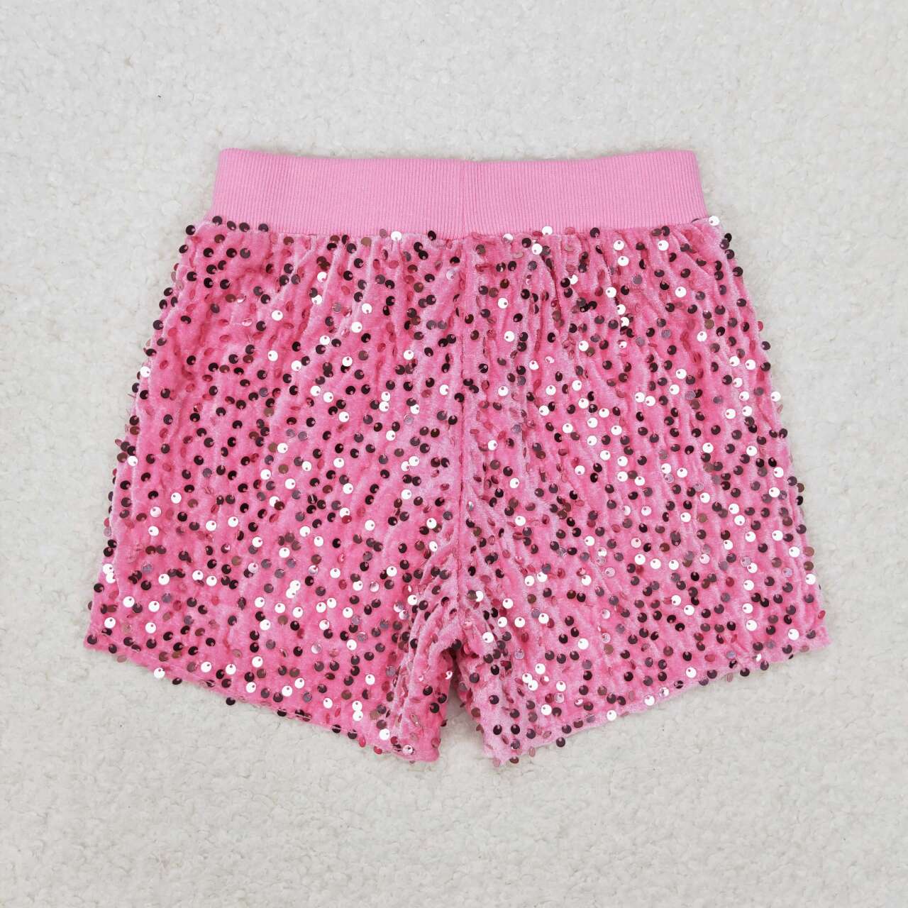 SS0350 Pink Sequins Girls Summer Shorts