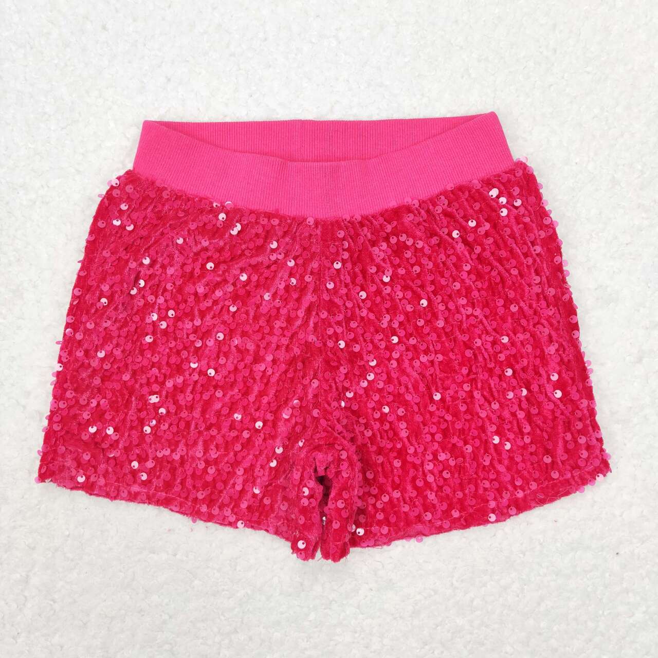 SS0351 Hot Pink Sequins Girls Summer Shorts