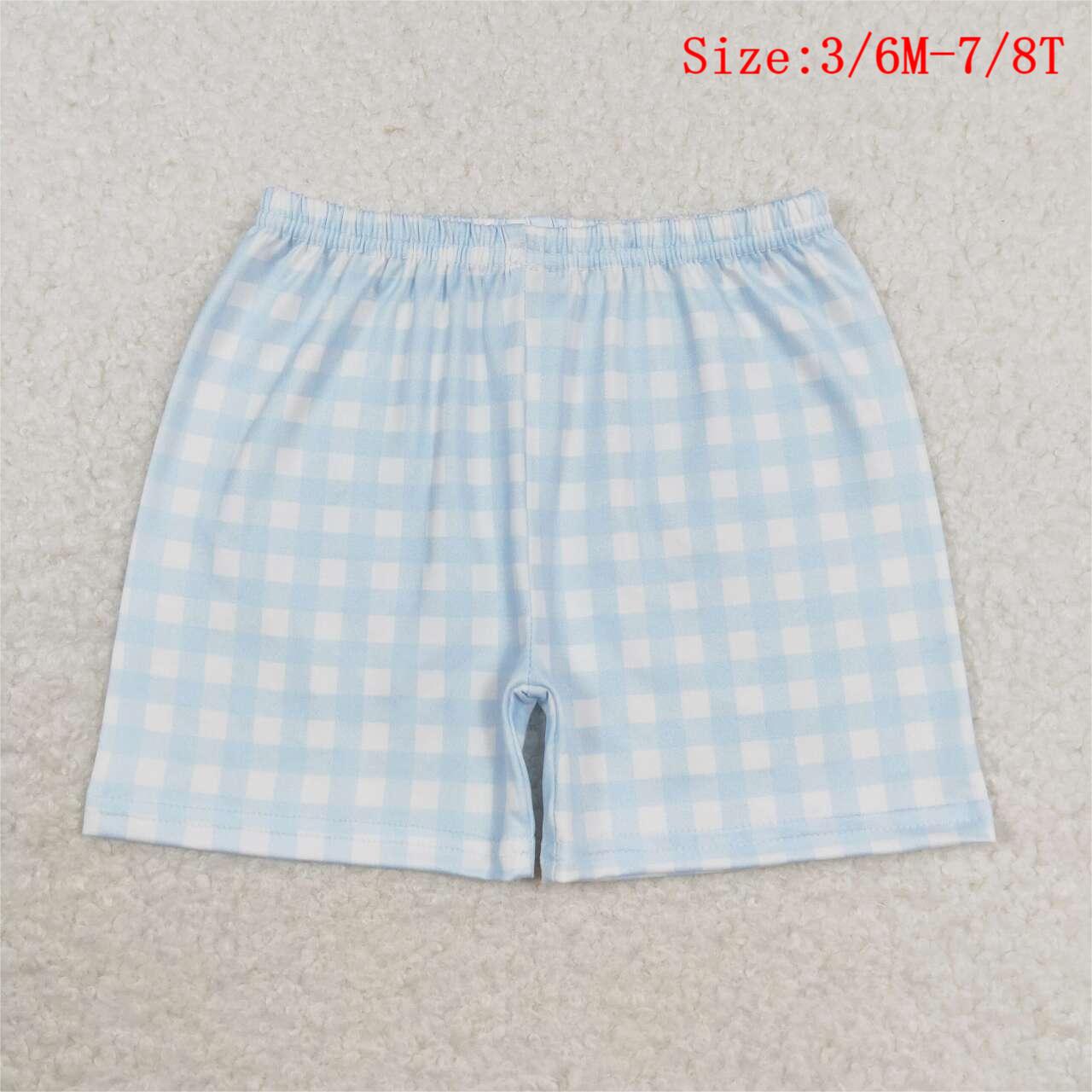 SS0353 Blue Plaid Boys Summer Shorts