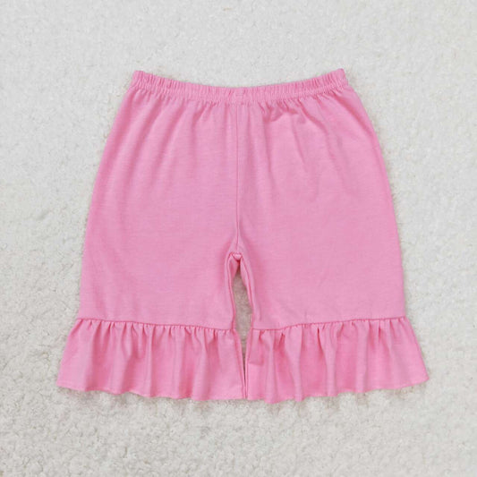 SS0356  Light Pink Ruffle Girls Summer Shorts