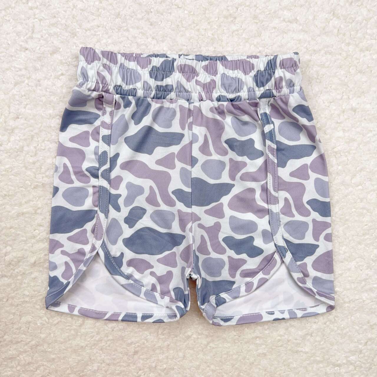 SS0361 Gray Camo Print Kids Summer Shorts