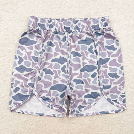 SS0363 Adult Gray Camo Print Woman Summer Shorts