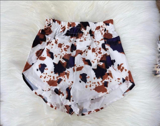 (Pre-order)SS0380 Cowhide Print Girls Summer Shorts