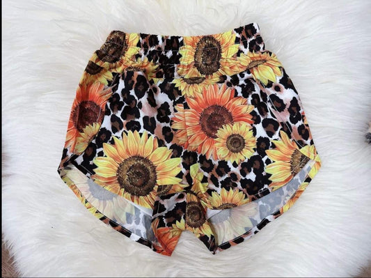 (Pre-order)SS0387 Adult Sunflowers Print Woman Summer Shorts