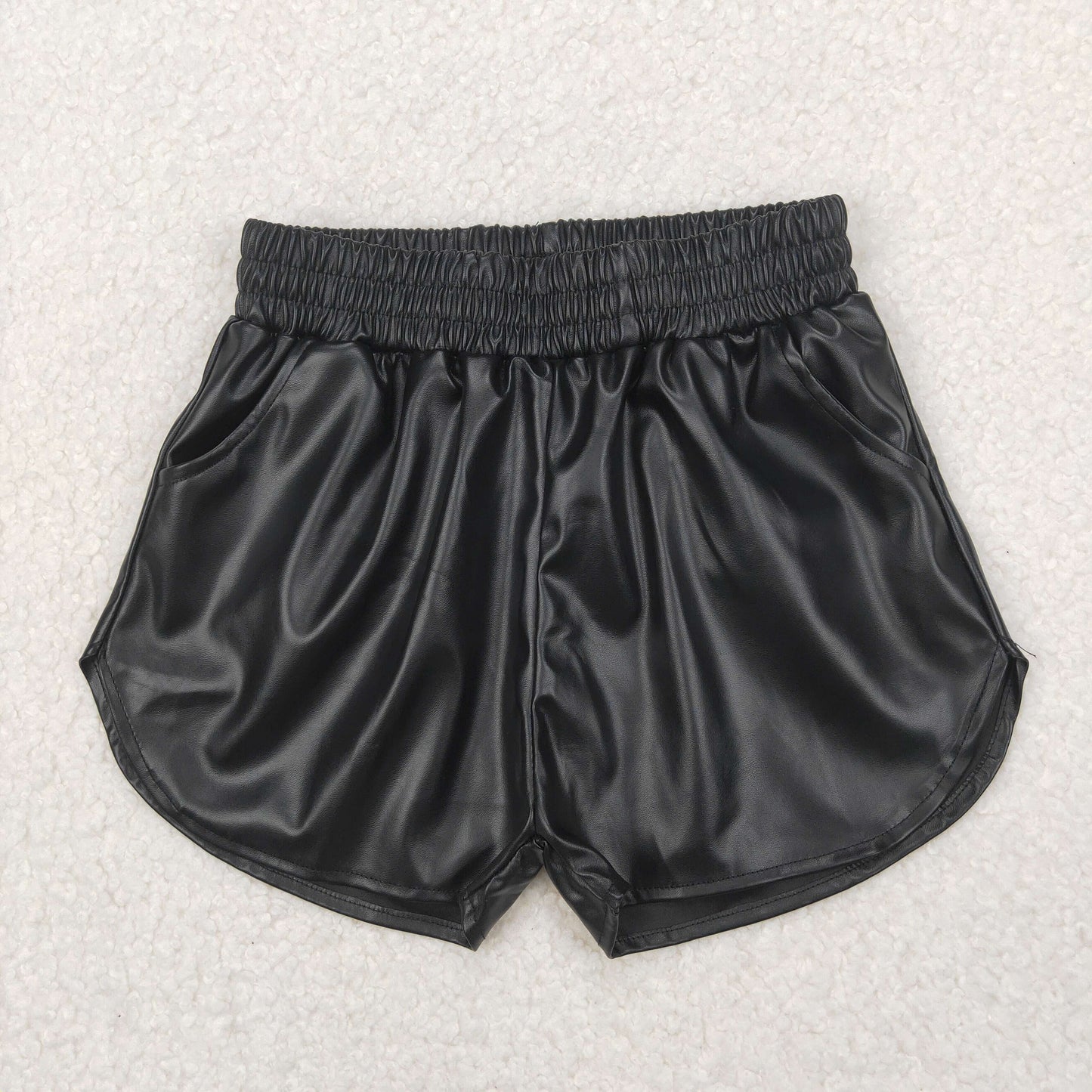 8 Colors Pocket Pleather Elastic Girls Summer Bottom Shorts Sisters Wear