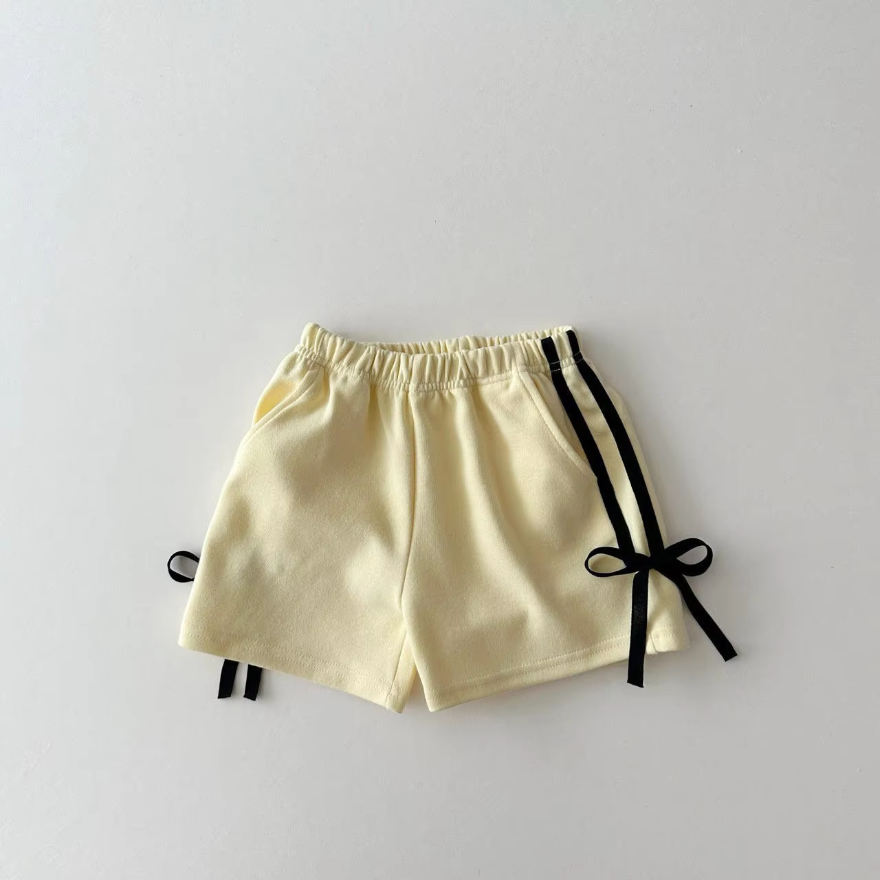 (Pre-order)SS0423  Yellow Color Bows Girls Summer Bottom Shorts