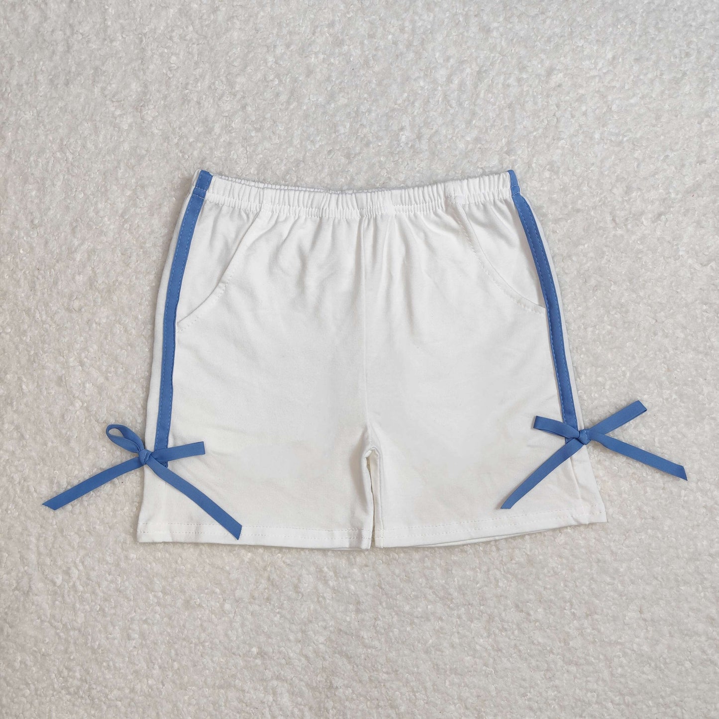 SS0424  White Color Bows Girls Summer Bottom Shorts