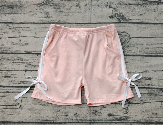 (Pre-order)SS0425  Pink Color Bows Girls Summer Bottom Shorts