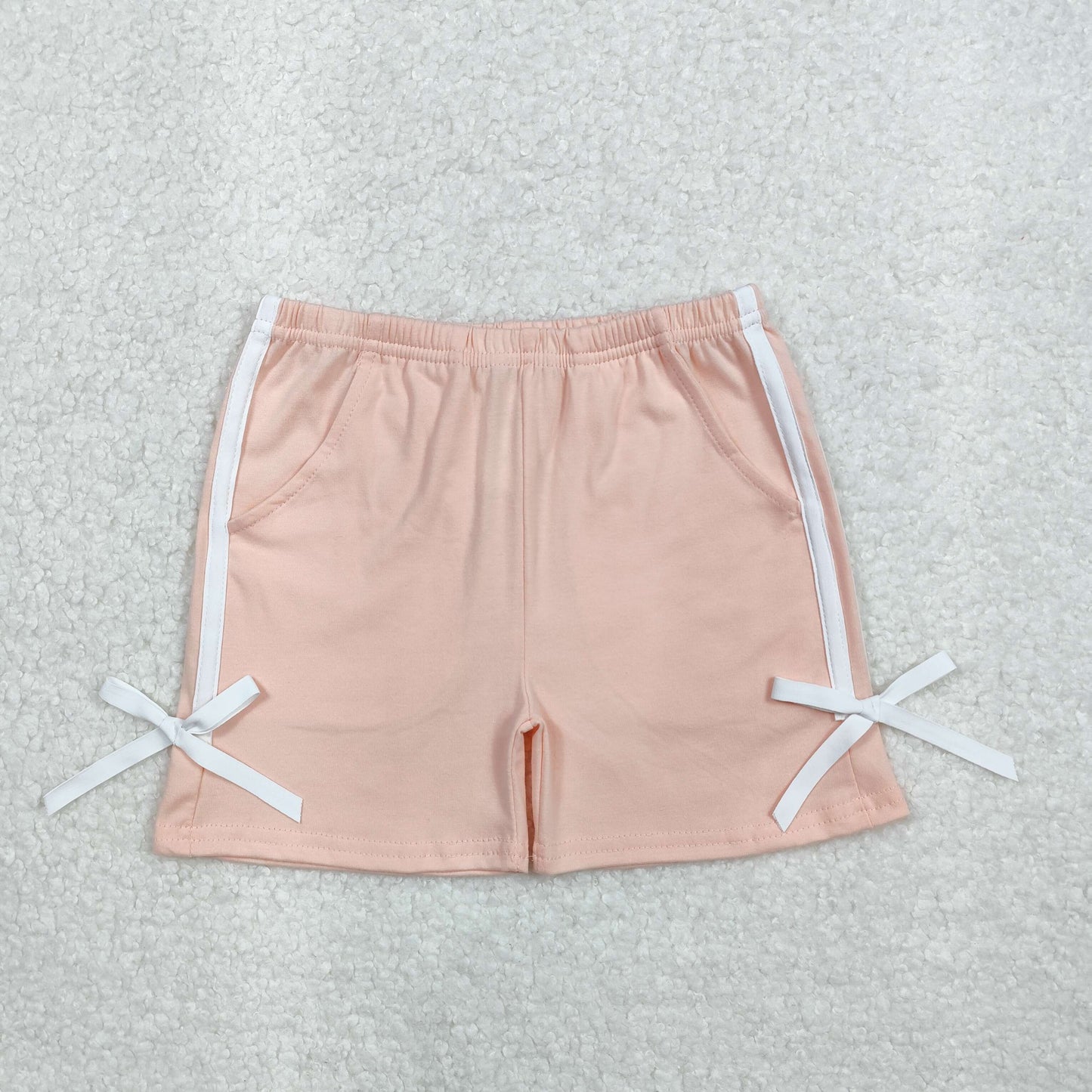 SS0425  Pink Color Bows Girls Summer Bottom Shorts