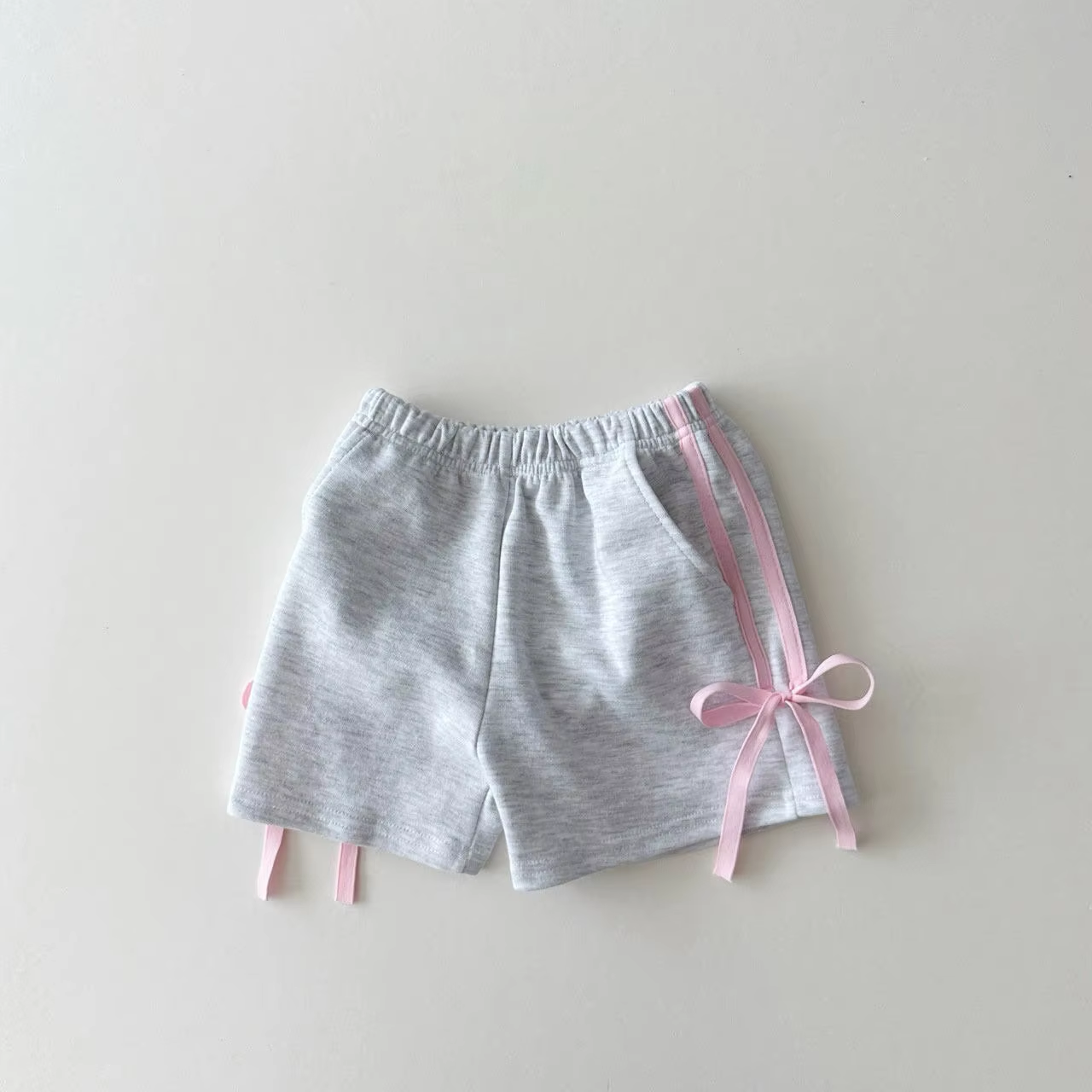 (Pre-order)SS0426  Grey Color Bows Girls Summer Bottom Shorts