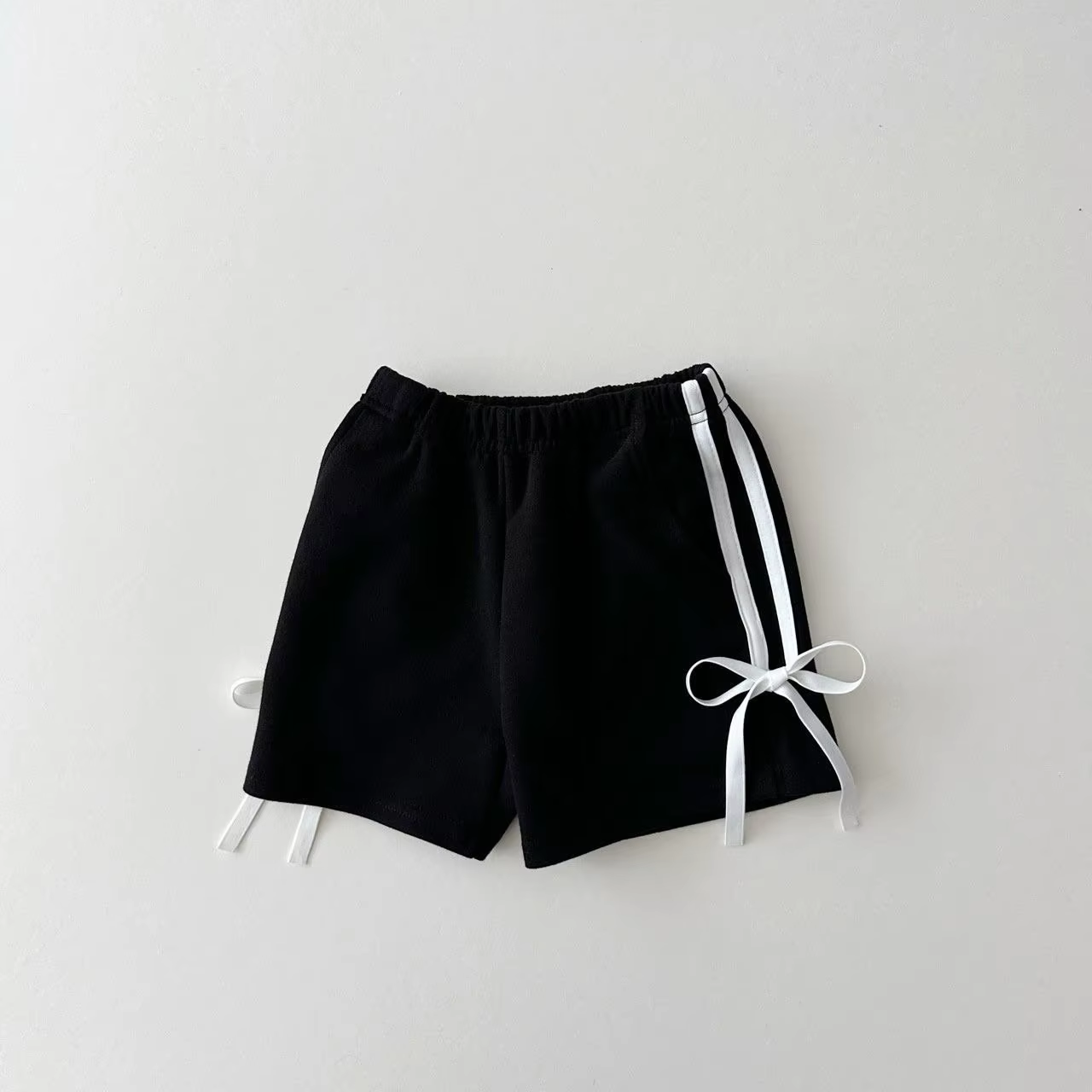 (Pre-order)SS0427  Black Color Bows Girls Summer Bottom Shorts