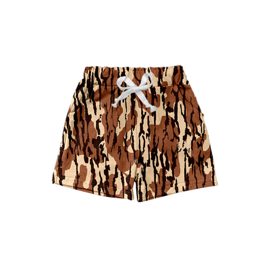 (Pre-order)SS0446 Brown Camo Print Kids Summer Bottom Shorts