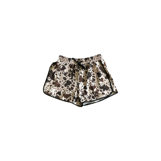 (Pre-order)SS0450 Adult Cowhide Brown Print Woman Summer Bottom Shorts