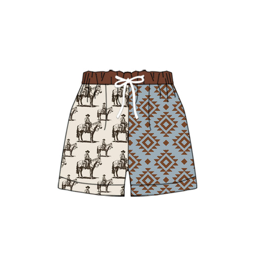 (Pre-order)SS0453 Cowboy Aztec Print Boys Bottom Shorts