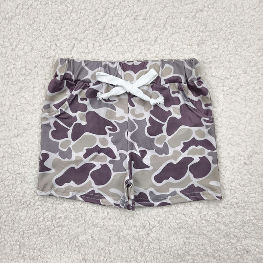 SS0454 Camo Print Pockets Kids Summer Bottom Shorts
