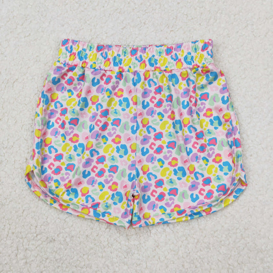 SS0475 Colorful Leopard Print Girls Summer Bottom Shorts