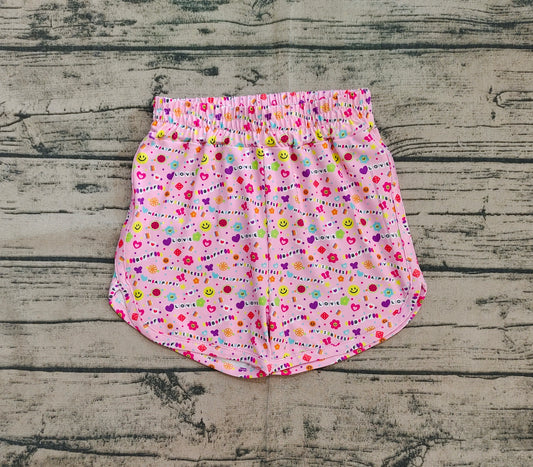 (Pre-order)SS0484 Flowers Pink Print Girls Summer Bottom Shorts