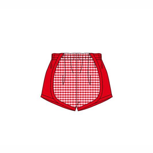 (Pre-order)SS0494 Red Plaid Print Girls Summer Bottom Shorts