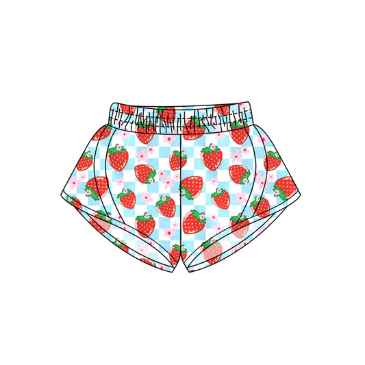 (Pre-order)SS0499 Strawberry Flowers Print Girls Summer Bottom Shorts