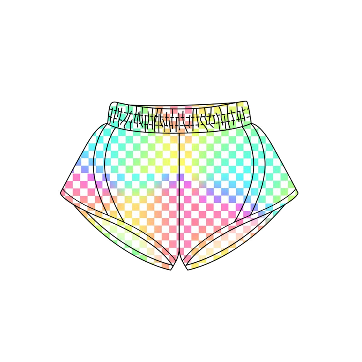 (Pre-order)SS0500 Colorful Plaid Print Girls Summer Bottom Shorts