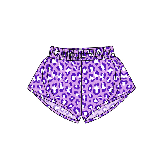 (Pre-order)SS0501 Purple Leopard Print Girls Summer Bottom Shorts