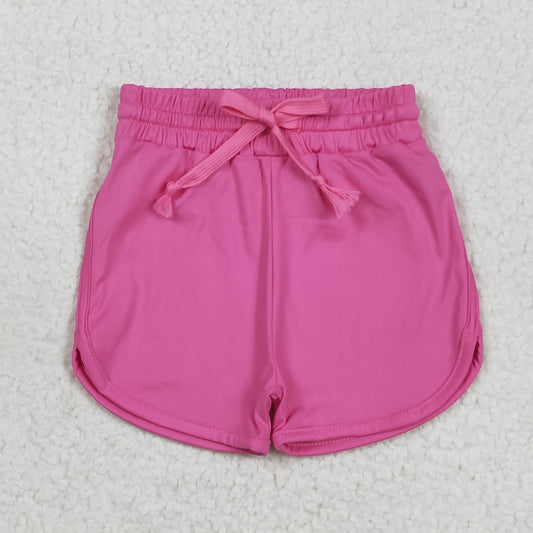 SS0503 Hot Pink Color Girls Summer Bottom Yoga Shorts