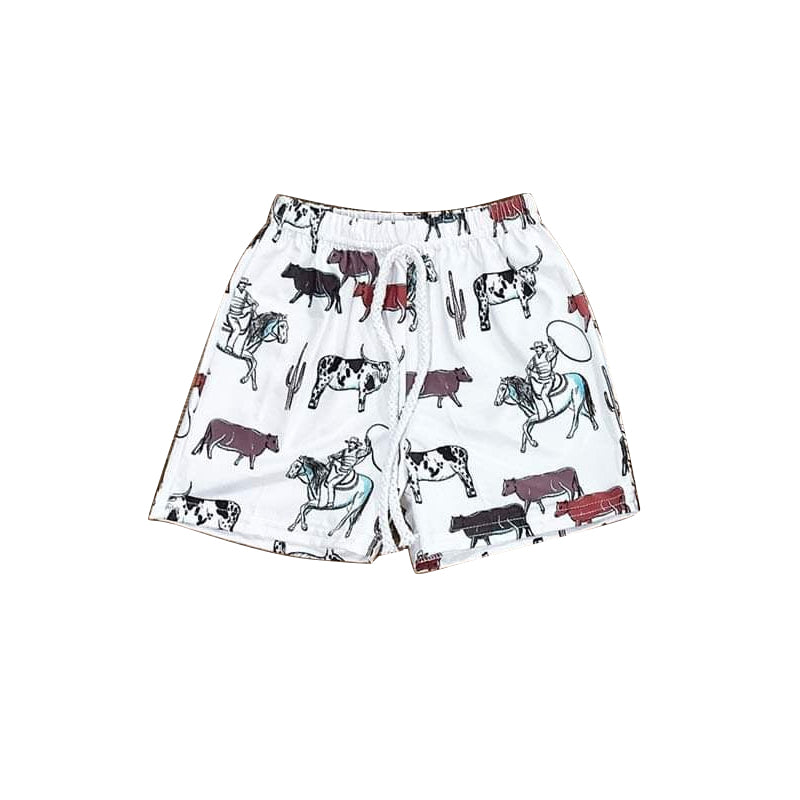 (Pre-order)SS0512 Cows Cowboy Print Boys Summer Bottom Shorts