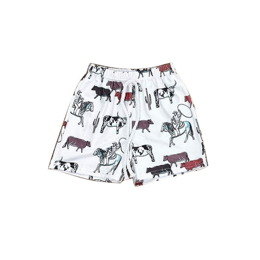 (Pre-order)SS0512 Cows Cowboy Print Boys Summer Bottom Shorts
