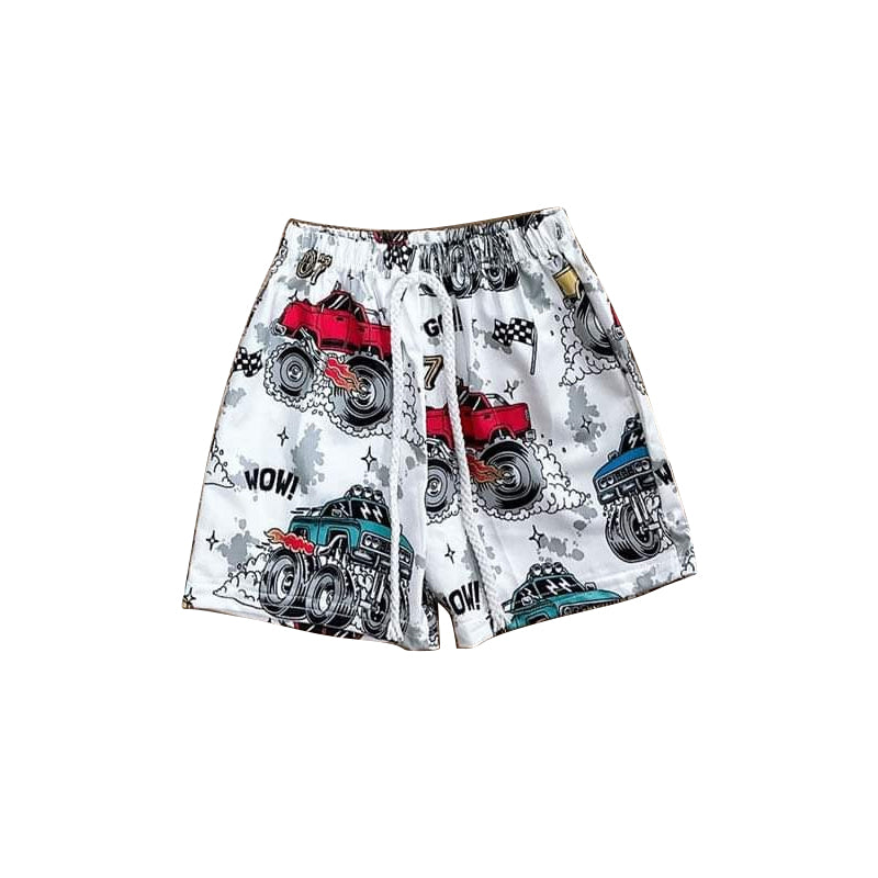 (Pre-order)SS0516 Monster Trucks Print Boys Summer Bottom Shorts