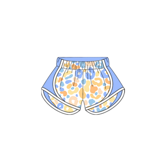 (Pre-order)SS0527 Blue Leopard Print Kids Summer Bottom Shorts