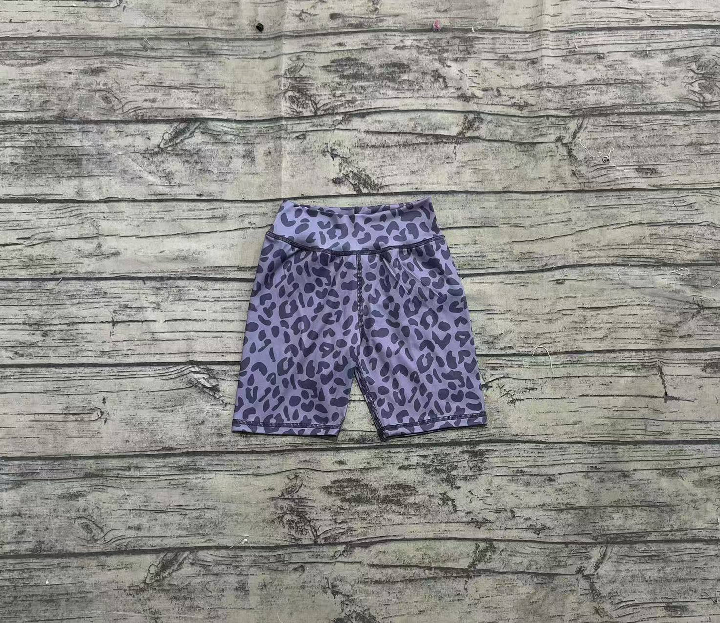 (Pre-order)SS0539 Black Leopard Girls Summer Bottom Biker Shorts