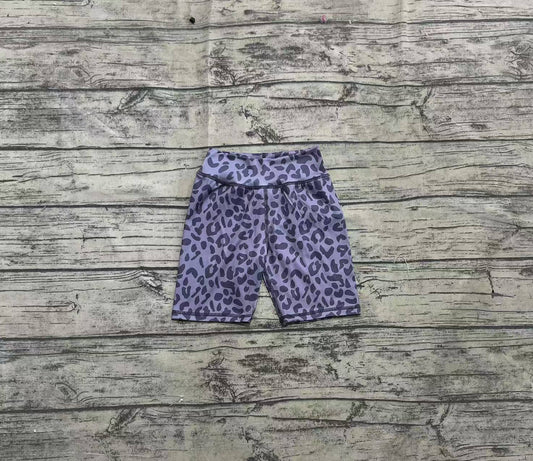 (Pre-order)SS0539 Black Leopard Girls Summer Bottom Biker Shorts