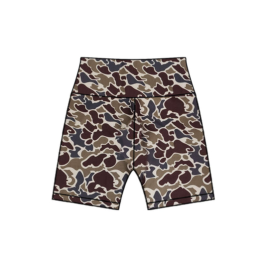 (Pre-order)SS0542 Dark Brown Camo Kids Summer Bottom Biker Shorts