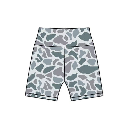 (Pre-order)SS0543 Grey Camo Kids Summer Bottom Biker Shorts