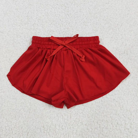 SS0544 Red Girls Summer Bottom Yoga Shorts