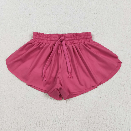 SS0545 Hot Pink Girls Summer Bottom Yoga Shorts