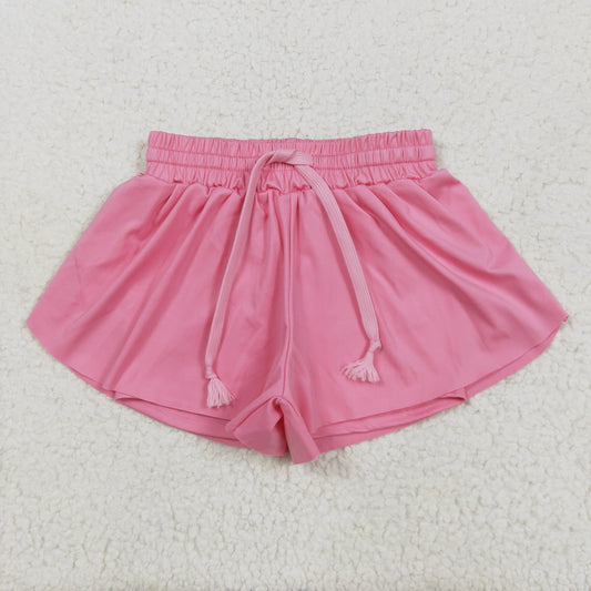 SS0546 Pink Girls Summer Bottom Yoga Shorts