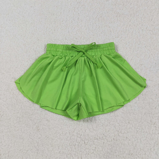 SS0548 Green Girls Summer Bottom Yoga Shorts