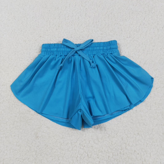 SS0549 Blue Color Girls Summer Bottom Yoga Shorts
