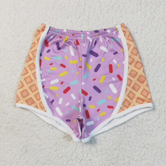 SS0572 Sprinkles Purple Girls Summer Bottom Yoga Shorts