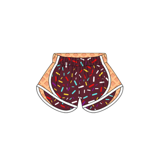 (Pre-order)SS0573 Ice Cream Brown Kids Summer Bottom Yoga Shorts